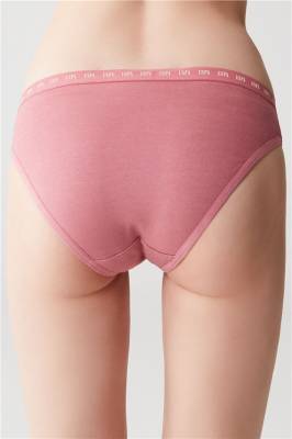 Kadın 3'lü Pamuklu Slip Pembe Beyaz Gri - 9