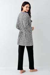 Kadın 3'lü Siyah Takım, %50 Pamuk %50 Modal - Thumbnail