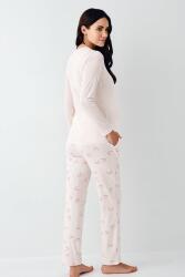 Kadın %50 Modal %50 Pamuklu Toz Pembe Lohusa Pijama Takım - 4