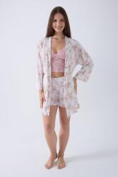 Kadın %50 Pamuk %50 Modal 3’lü Dantelli Şort Pijama & Sabahlık Seti – Hafif, Nefes Alan Ev Giyim Takımı (1)