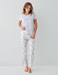 Kadın %50 Pamuk %50 Modal Baskılı Pijama Takımı – Kısa Kollu, Uzun Paça, Yumuşak Dokulu, Büyük Beden Seçenekli - 6