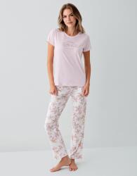 Kadın %50 Pamuk %50 Modal Baskılı Pijama Takımı – Kısa Kollu, Uzun Paça, Yumuşak Dokulu, Büyük Beden Seçenekli (1)