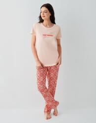 Kadın %50 Pamuk %50 Modal Kısa Kollu Pijama Takımı – Yumuşak Dokulu, Desenli Alt, Rahat Kalıp - 6