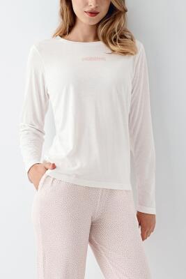 Kadın %50 Pamuk %50 Modal Pijama Takım, Uzunkol, Cepli - 7