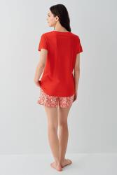 Kadın %50 Pamuk %50 Modal Şortlu Pijama Takımı – Kısa Kollu, Yumuşak Dokulu, Rahat Kesim - 4