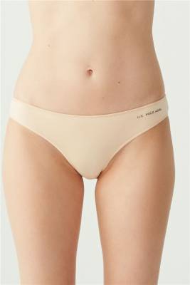 U.S. Polo Assn. - Kadın 5'li Ekonomik Paket İnce Lastikli Slip Siyah Beyaz Ten