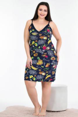 REN - Kadın Askılı Büyük Beden Gecelik, viskon kumaş (1)