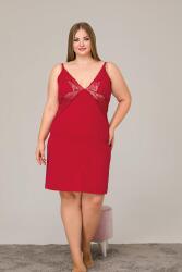 Kadın Askılı Dantel ve Yıtmaç Detaylı Büyük Beden Gecelik,  viskon kumaş