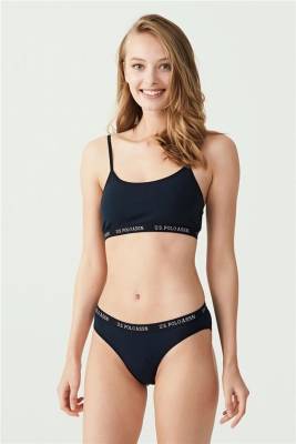 Kadın Beyaz İp Askılı Balensiz Pamuklu Büstiyer ve Slip Takım - 3