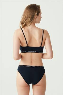 Kadın Beyaz İp Askılı Balensiz Pamuklu Büstiyer ve Slip Takım - 5