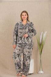 Kadın Büyük Beden Düğmeli Pijama Takım, Belmando Dokuma Viskon kumaş (1)