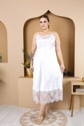 Kadın Büyük Beden Saten Gecelik Sabahlık Takım, Dantel Detaylı Saten Gecelik Sabahlık Set - 3