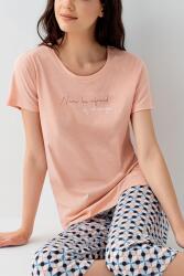 Kadın Cepli Desenli Pijama Takımı %50 Pamuk %50 Modal – Kısa Kollu, Rahat Kalıp - 3