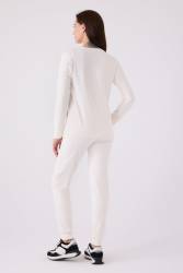 Kadın Comfort Kumaş Uzun Kol Pijama Takım - Thumbnail