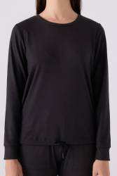 Kadın Comfort Kumaş Uzun Kol Pijama Takım - Thumbnail