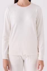 Kadın Comfort Kumaş Uzun Kol Pijama Takım - Thumbnail