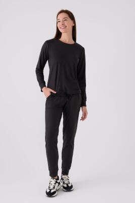 Kadın Comfort Kumaş Uzun Kol Pijama Takım - 5