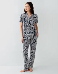 Kadın Desenli Kısa Kollu Düğmeli Pijama Takımı – %50 Pamuk %50 Modal, Yumuşak ve Nefes Alabilen - 6