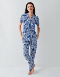 Kadın Desenli Kısa Kollu Düğmeli Pijama Takımı – %50 Pamuk %50 Modal, Yumuşak ve Nefes Alabilen - 9