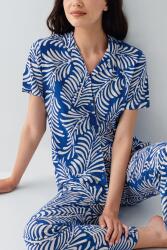 Kadın Desenli Kısa Kollu Düğmeli Pijama Takımı – %50 Pamuk %50 Modal, Yumuşak ve Nefes Alabilen - 10