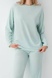 Kadın Düz Renk Pijama Takım, %50 modal %50 pamuk - Thumbnail
