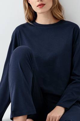 Kadın Düz Renk Pijama Takım, %50 modal %50 pamuk - 7