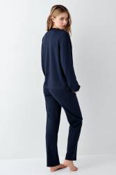 Kadın Düz Renk Pijama Takım, %50 modal %50 pamuk - 8