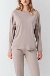 Kadın Düz Renk Pijama Takım, %50 modal %50 pamuk - 11