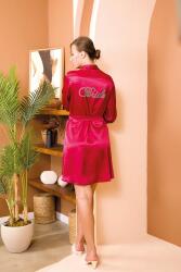 Kadın Düz Renk Saten Bride Sabahlık - 3