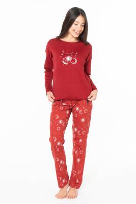 U.S. Polo Assn. - Kadın Ev Giyim, Pijama Takım, Uzunkol, %100 Pamuk