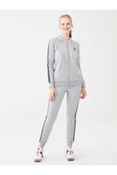 Kadın Fermuarlı Kapüşonlu Pijama Takımı
