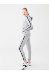 Kadın Fermuarlı Kapüşonlu Pijama Takımı - 3