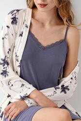 Kadın Gecelik Sabahlık Takım, Desenli Sabahlık, Düz Gecelik, %50 modal %50 pamuk - 3