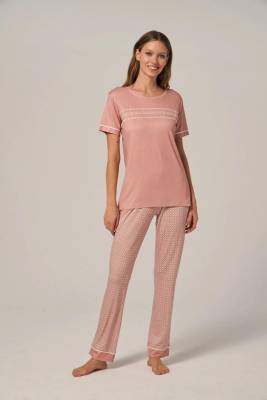 Poleren - Kadın Geniş Yakalı Yazlık Pijama Takım (1)
