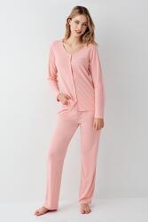 Kadın Gömlek Pijama Takım, Geniş Yakalı, %50 Modal %50 Pamuk - 5