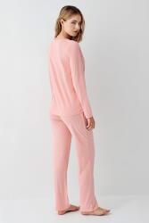 Kadın Gömlek Pijama Takım, Geniş Yakalı, %50 Modal %50 Pamuk - 8