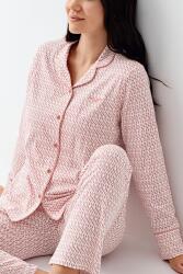Kadın Gömlek Pijama Takım, Retro Pembe  %50 Pamuk %50 Modal kumaş - 3