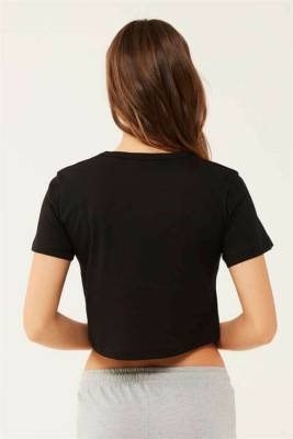 Kadın Gri Göbeği Açık T-shirt - 12