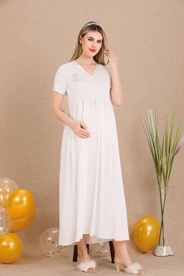 Kadın Hamile Lohusa Gecelik Sabahlık Takım - 6