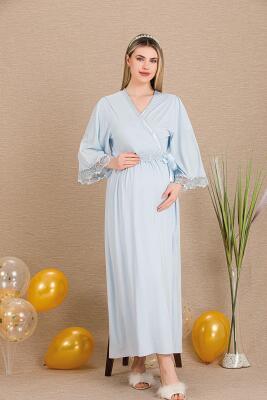 Kadın Hamile Lohusa Gecelik Sabahlık Takım - 8