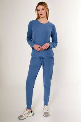 Pierre Cardin - Kadın İnce Polar Spor Pijama Takım, Uzunkol Yuvarlak Yakalı Cepli Takım (1)