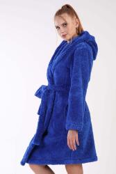 Kadın İndigo Süper Yumuşak Welwelsoft Kapsonlu Uzun Kol Kısa Sabahlık - 2