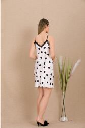 Kadın Kalpli Saten Gecelik Sabahlık Takım - 3