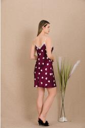 Kadın Kalpli Saten Gecelik Sabahlık Takım - 5