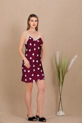 Kadın Kalpli Saten Gecelik Sabahlık Takım - 6