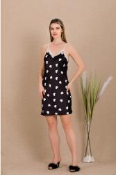 Kadın Kalpli Saten Gecelik Sabahlık Takım - 15