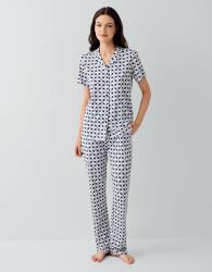 Kadın Kısa Kollu Düğmeli Pijama Takımı – %50 Modal %50 Pamuk-Desenli Rahat Kesim Ev Giyimi (1)