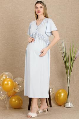 Kadın Kısakollu Hamile Lohusa Gecelik - 1