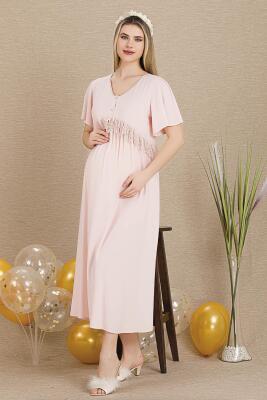 Kadın Kısakollu Hamile Lohusa Gecelik - 3