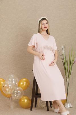 Kadın Kısakollu Hamile Lohusa Gecelik - 4